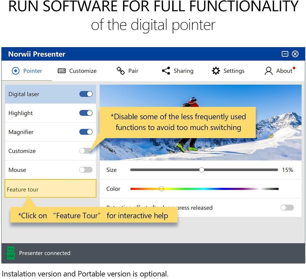 Bluetooth Wireless Presenter for PowerPoint Presentations