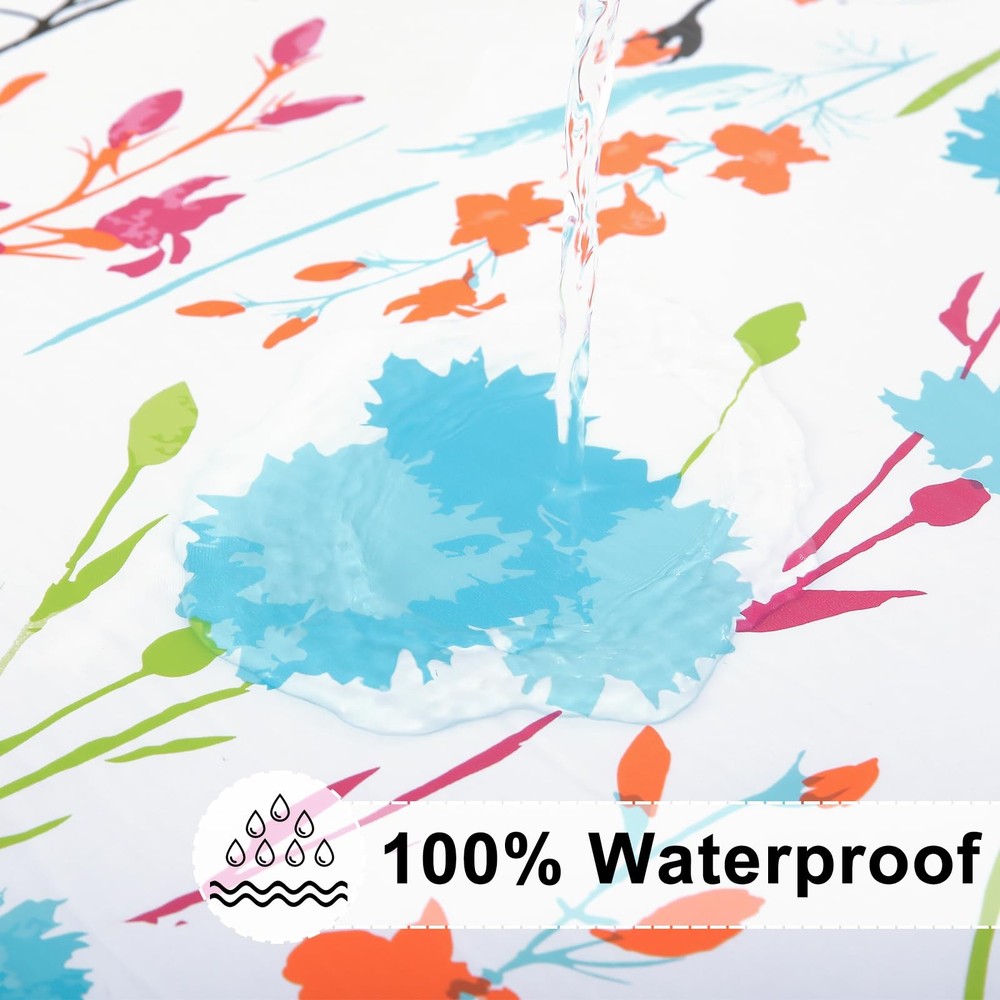 Rectangle Vinyl Tablecloth, Fitted Table Cover, 100% Waterproof, Elastic Edge...