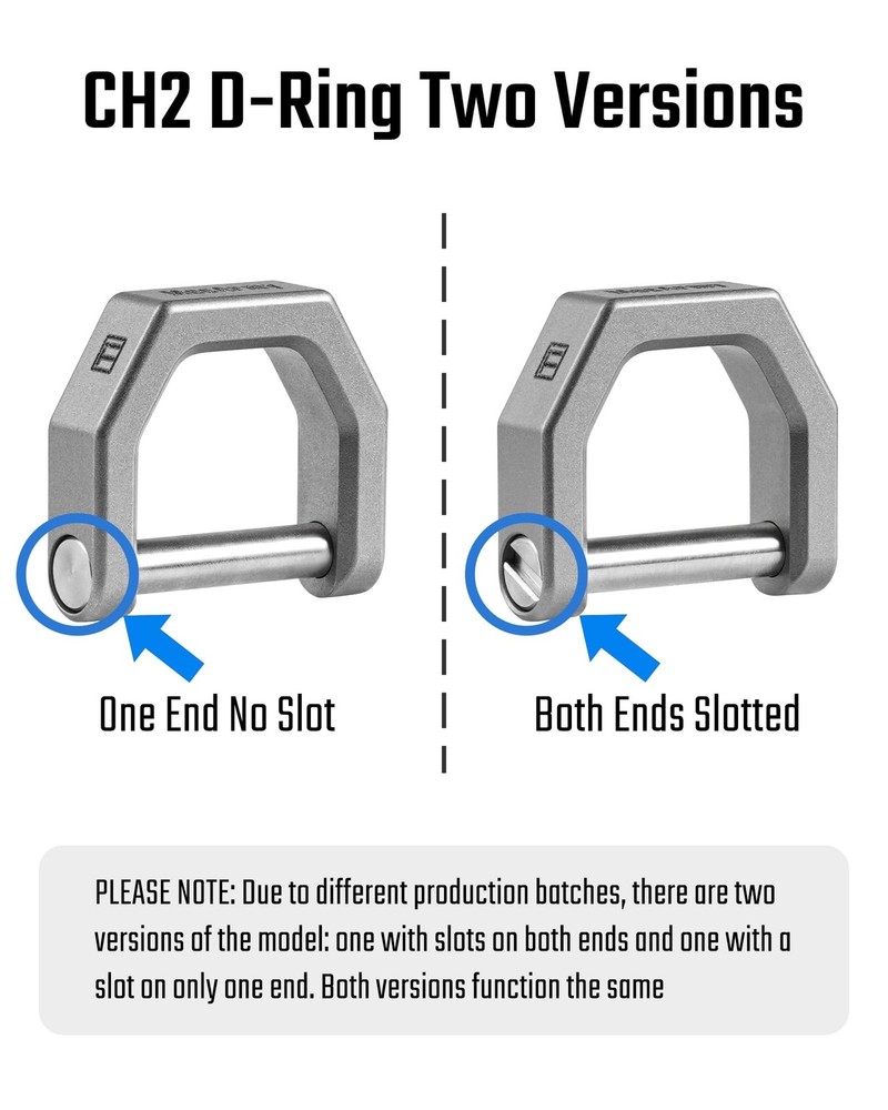 CH2 Titanium D Ring Keychain for Thick Car Key Remotes, Precision Locking EDC...