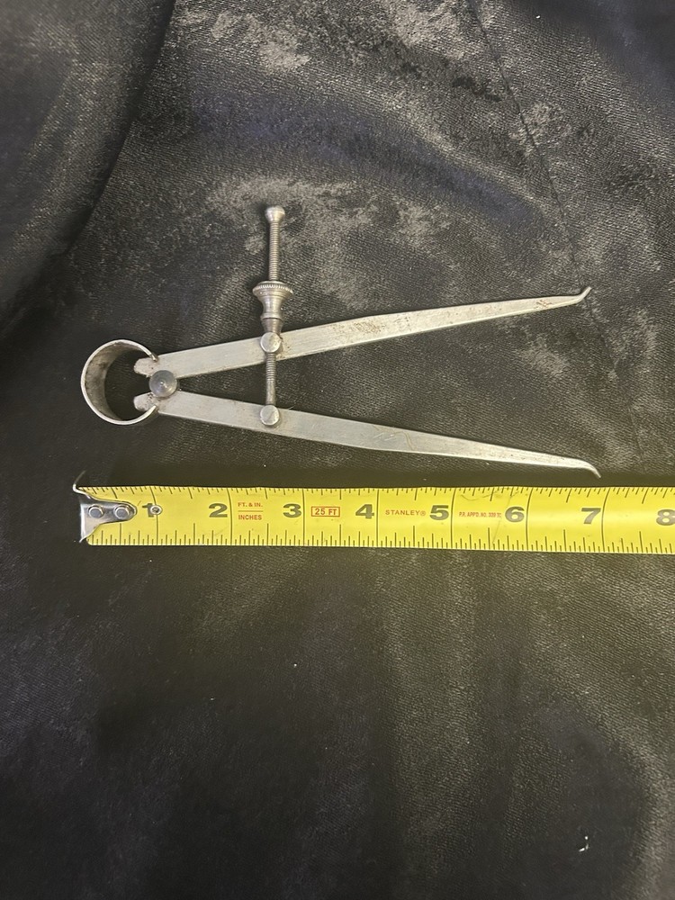 Vintage Inside Caliper Flat Leg Spring Divider Tool- 7inch