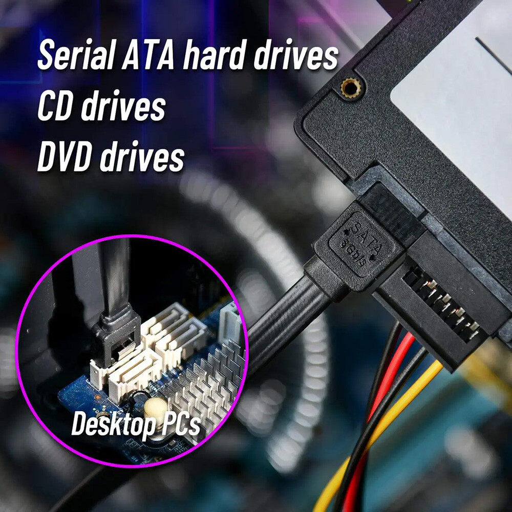 6pack SATA Cable III 6Gbps Straight HDD SDD Data Cable with Locking Latch 15 in