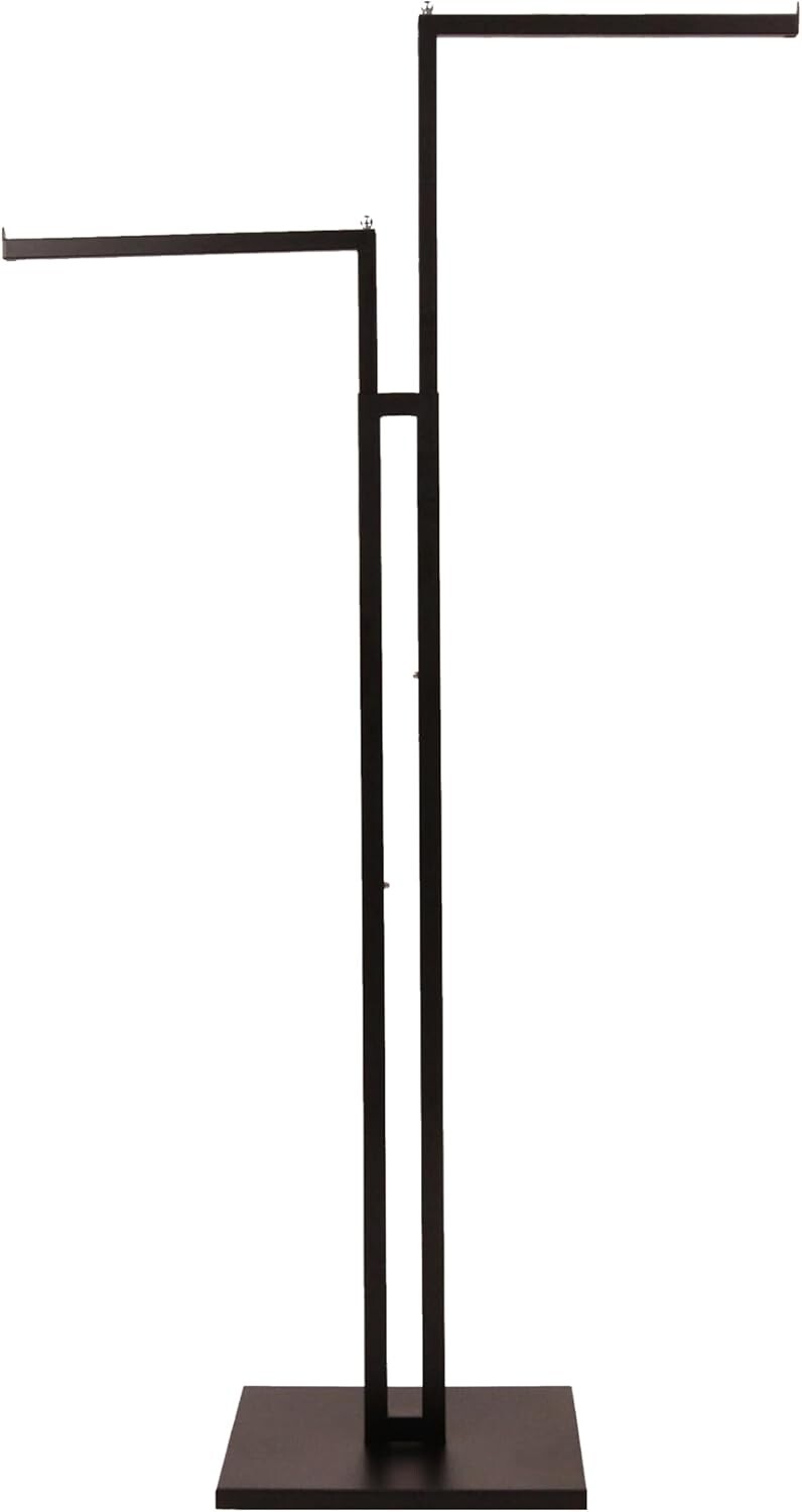 Clothes Rack Two Way 2 Straight Arms Clothing Garment Black Matte & Chrome 72"