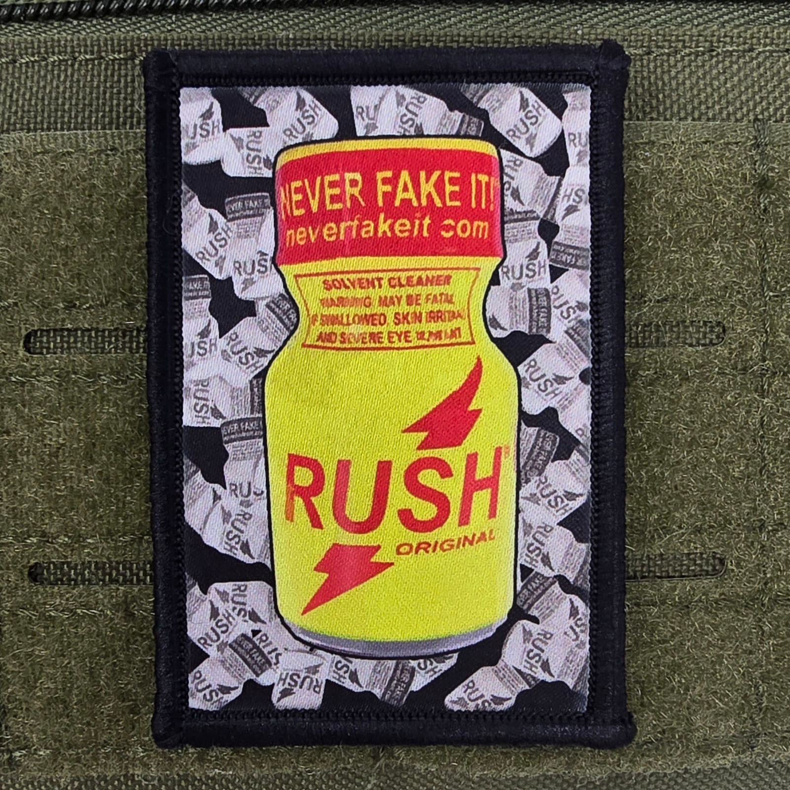 Rush Patch Poppers Moral Tactical Military Army USA Flag Hook & Loop 3x2