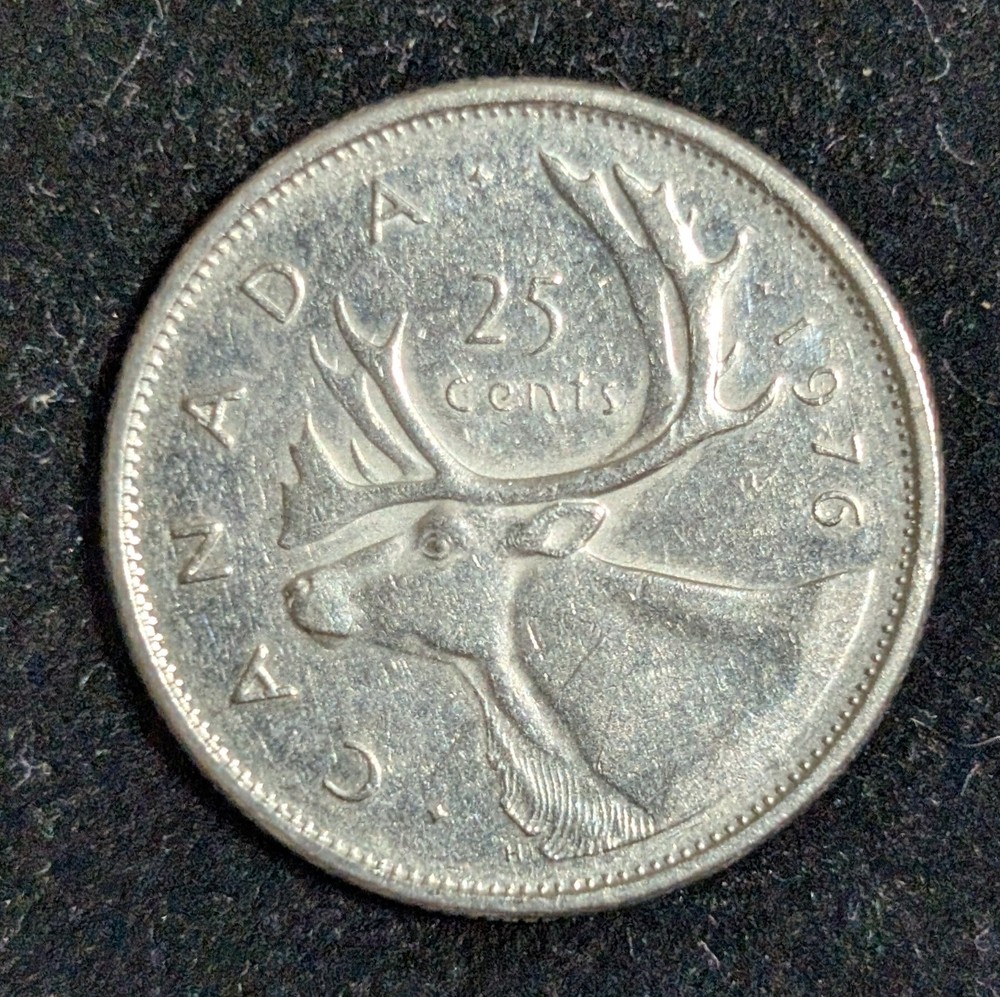 1976 Canada 25 Cents Circulated KM# 62b