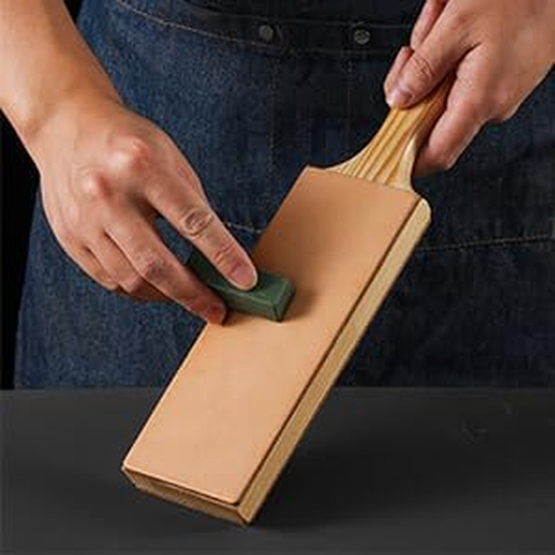 Oversize Double Sided Leather Strop Kit(3" Knife Stropping Leather）With Ergonomi