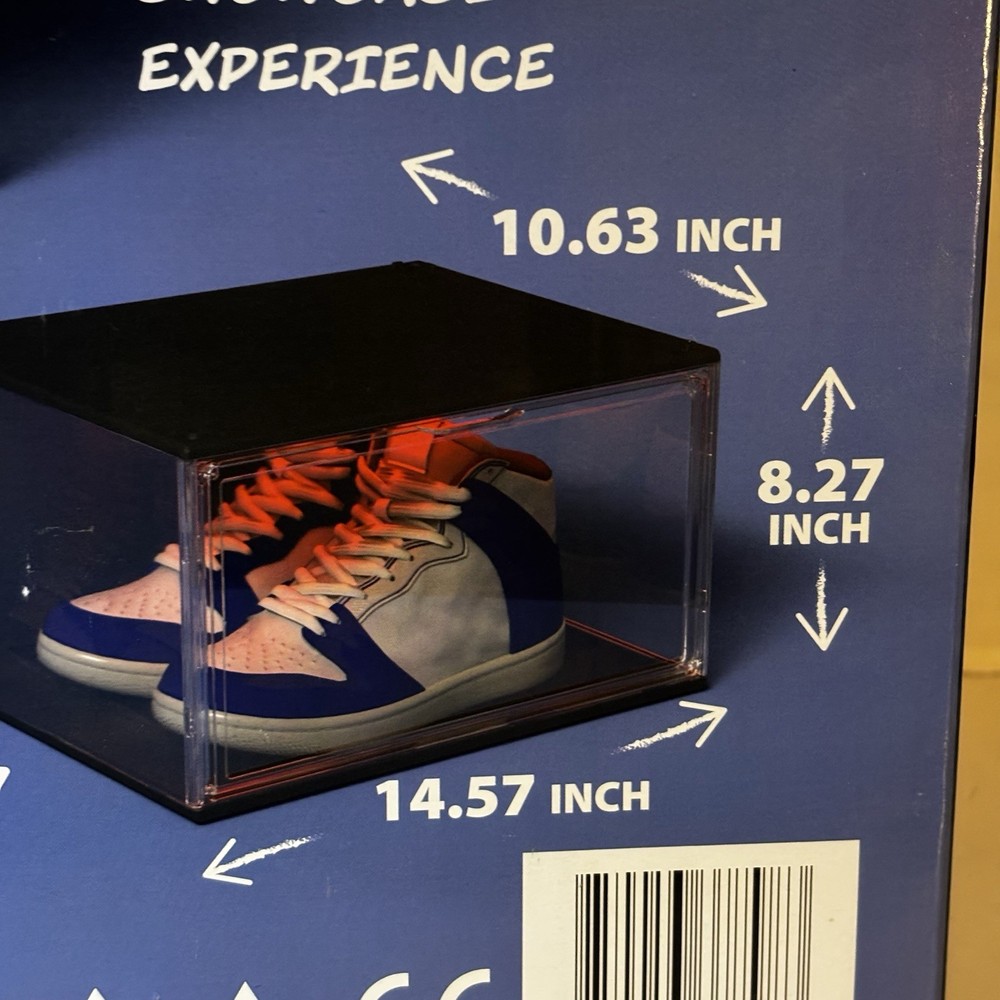 Basketball Shoe Display Case LED Stackable 1 Unit Magnetic Enclosure RGB Remote