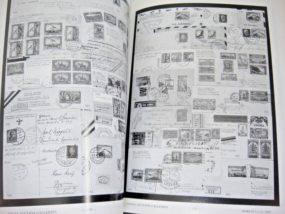 Siegel Stamp Auction Catalog w Prices Realized US Foreign Air Post Covers 1997