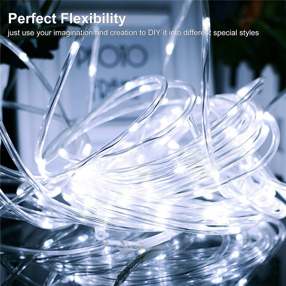 Solar Rope Lights 33FT 100LED Outdoor Solar String Lights IP65 Waterproof