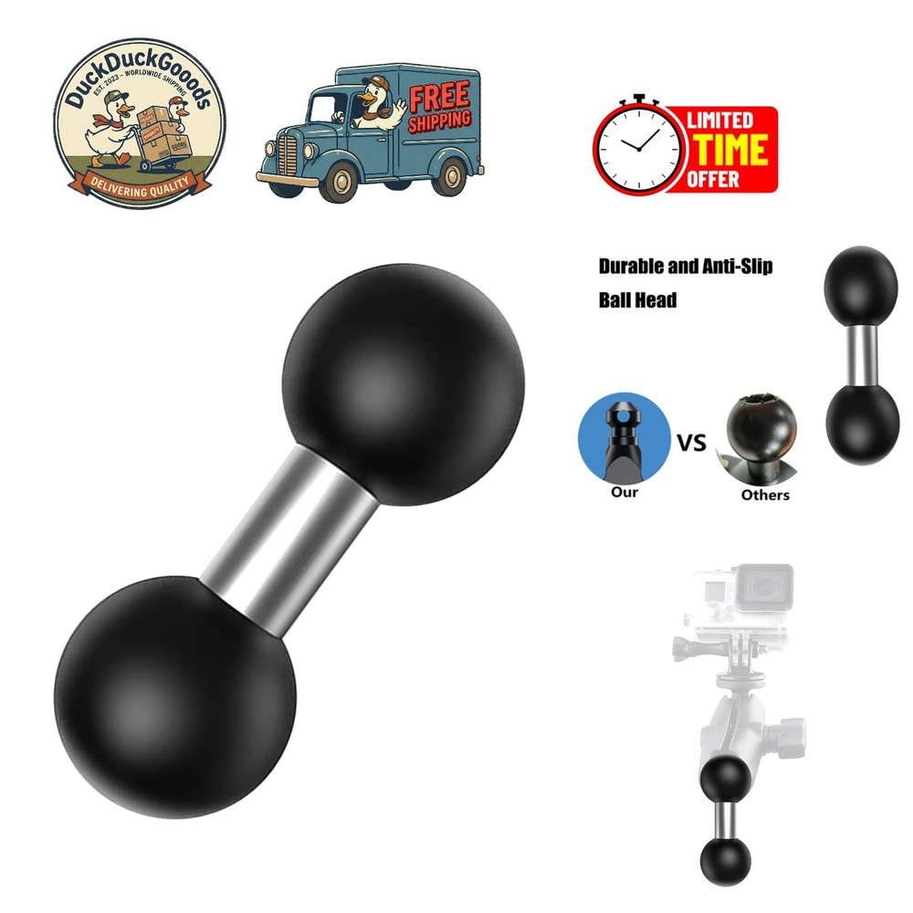 1" Double Ball Mount Adapter for RAM Mounts - Durable, Waterproof & Adjustable