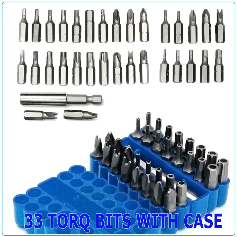 33PCS Hex Head Drill Bit Set w/ 1/4" Extension Bit Holder Screwdriver Bit Set