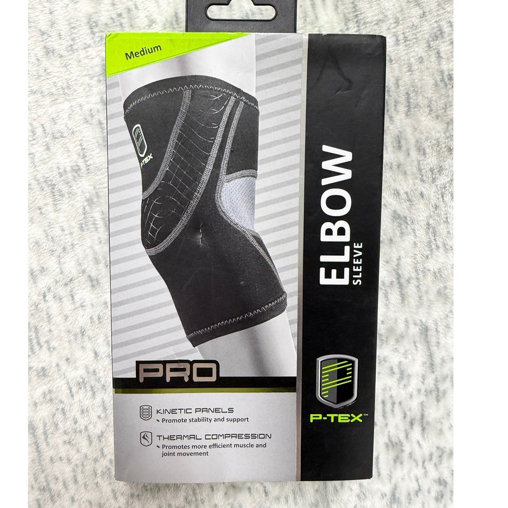 P-TEX PRO Elbow Sleeve Medium Black Kinetic Panel Thermal Compression P-TEXE200