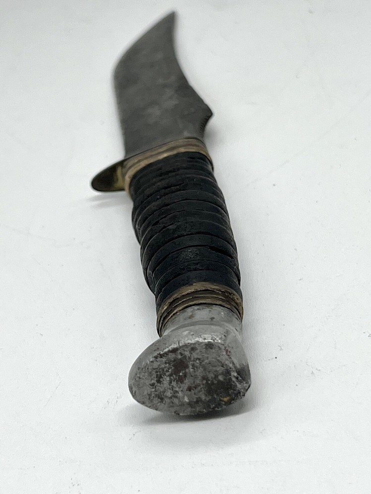 WW2 Fighting Knife KA-BAR USMC Leather Stack Handle 5.5” Blade