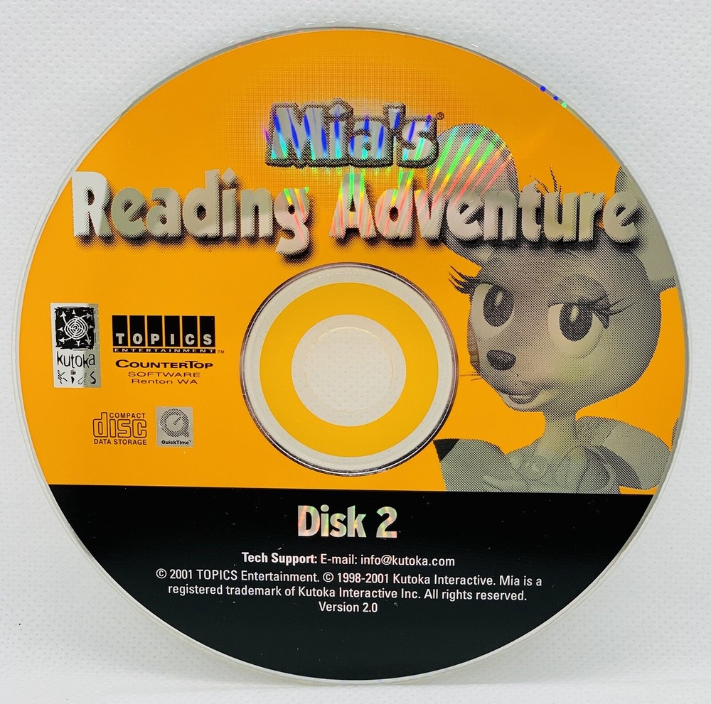 Mia’s Reading Adventure Disc 1 And 2 PC Game Learning Interactive Win/Mac CD-Rom