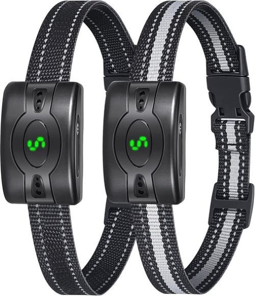 2 Pack No Shock Dog Bark Collar, Rechargeable Waterproof Training Collar