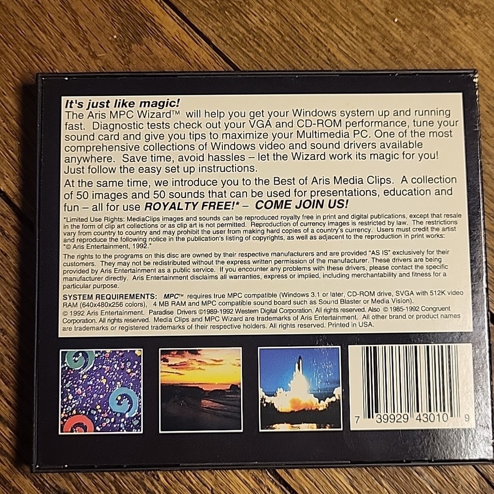 ARIS MPC Wizzard Test & Tune Up CD-ROM vintage PC software