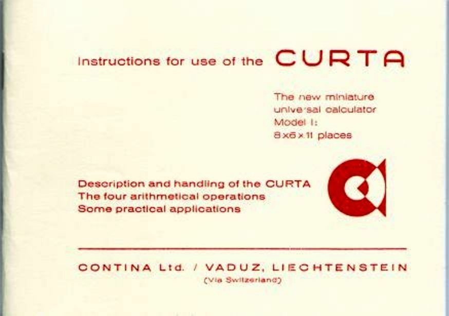 Curta Calculator Manuals Set–3 Reproductions (Operation, Examples, Step by Step)