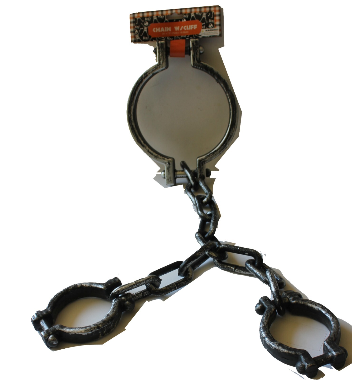 29" Plastic Creepy Neck Chain w Handcuffs, Scary Costumes, Haunted House Props