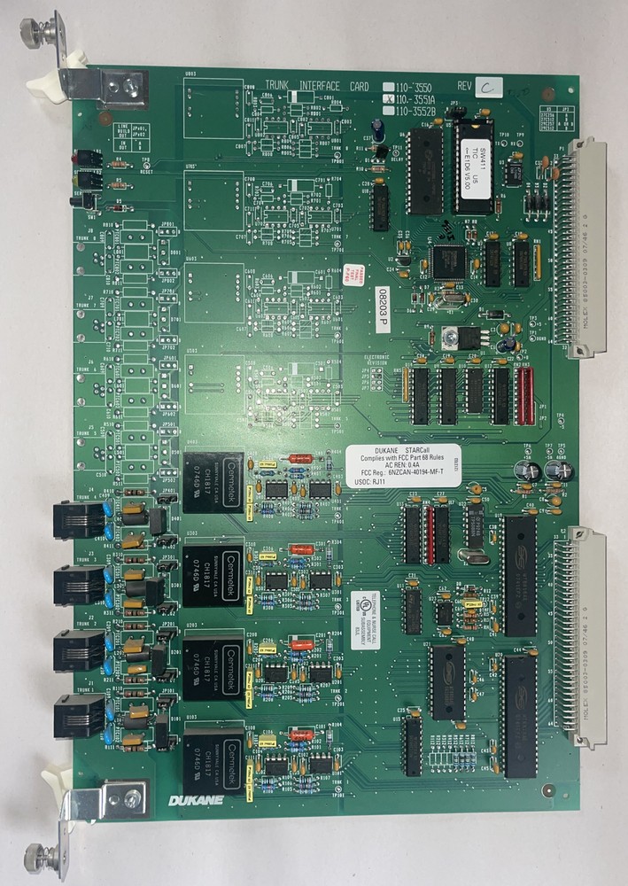 Dukane STARCall Trunk Interface Card 110-3551A Rev-C