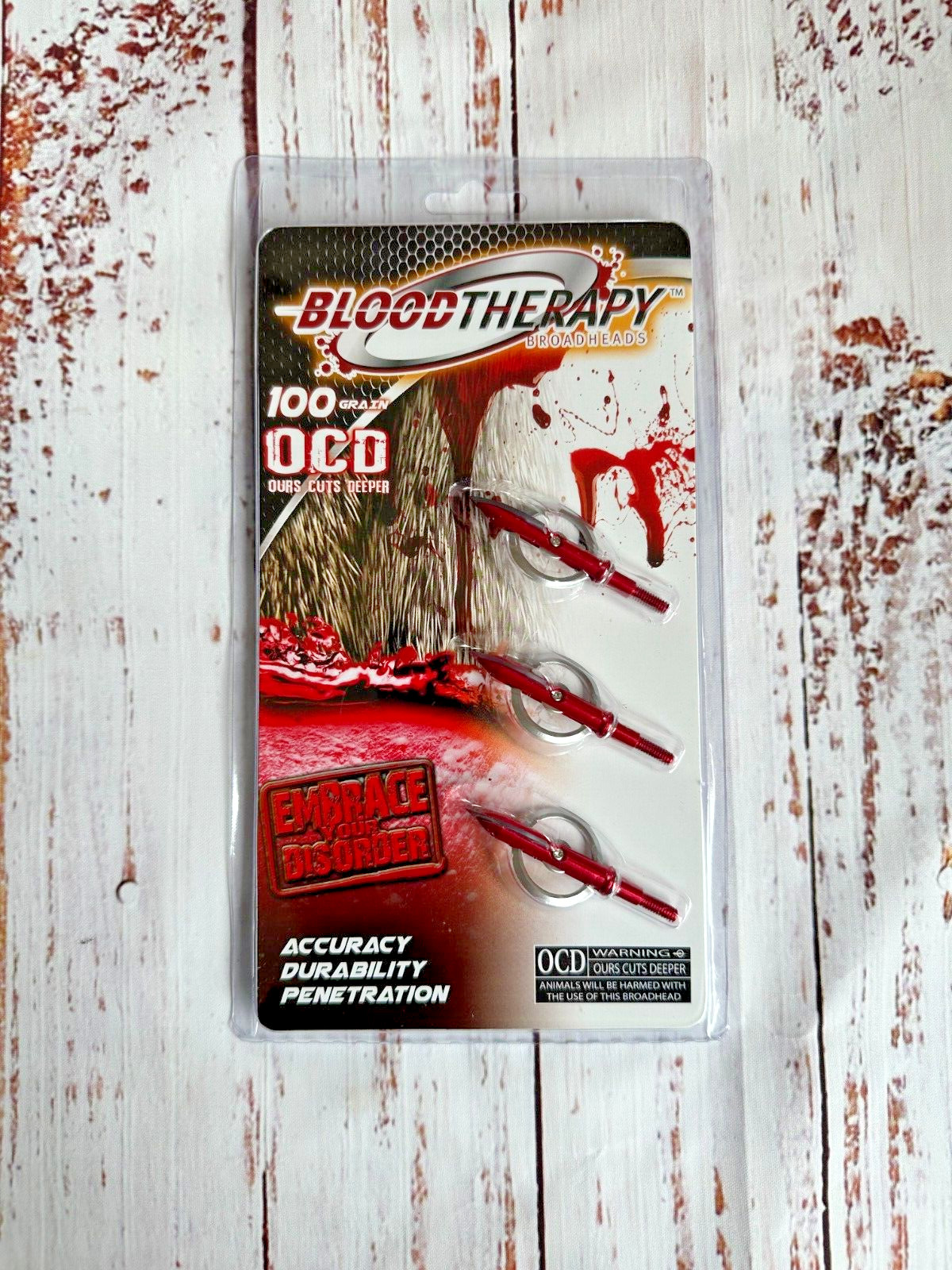 ONE package Blood Therapy archery OCD fixed circular cut Broadheads 100 grain
