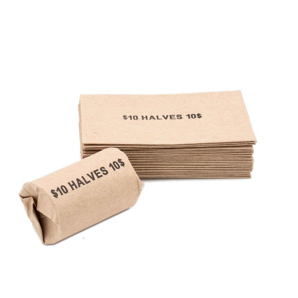 Flat Half Dollar Coin Wrappers 100 Count Solid Bundle for Coin Collecting NEW