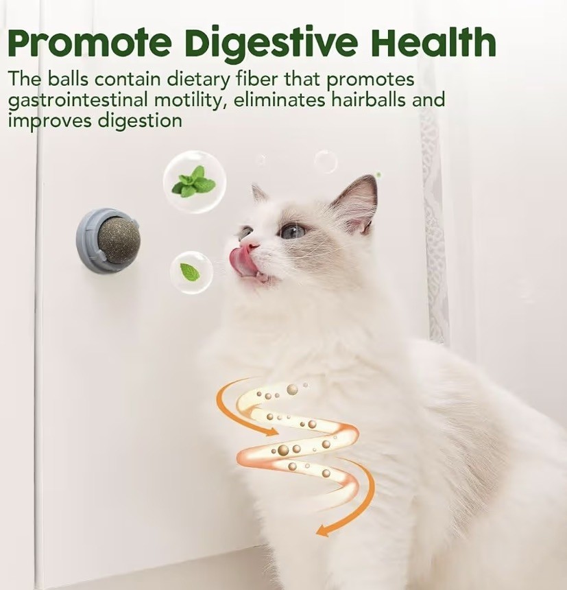 Catnip Balls - Roller That Stick On Wall Green