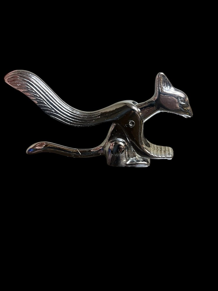 Vintage Metal Squirrel Nutcracker Silver Vintage Retro Kitchen Tool