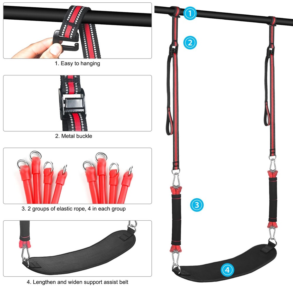 Pull Up Assistance Band with Fabric Feet/Knee Rest, Pull up Assist Bands Pull...