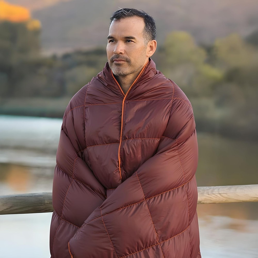 Down Camping Blanket - Puffy, Packable, Lightweight and Warm | Ideal for Outd...