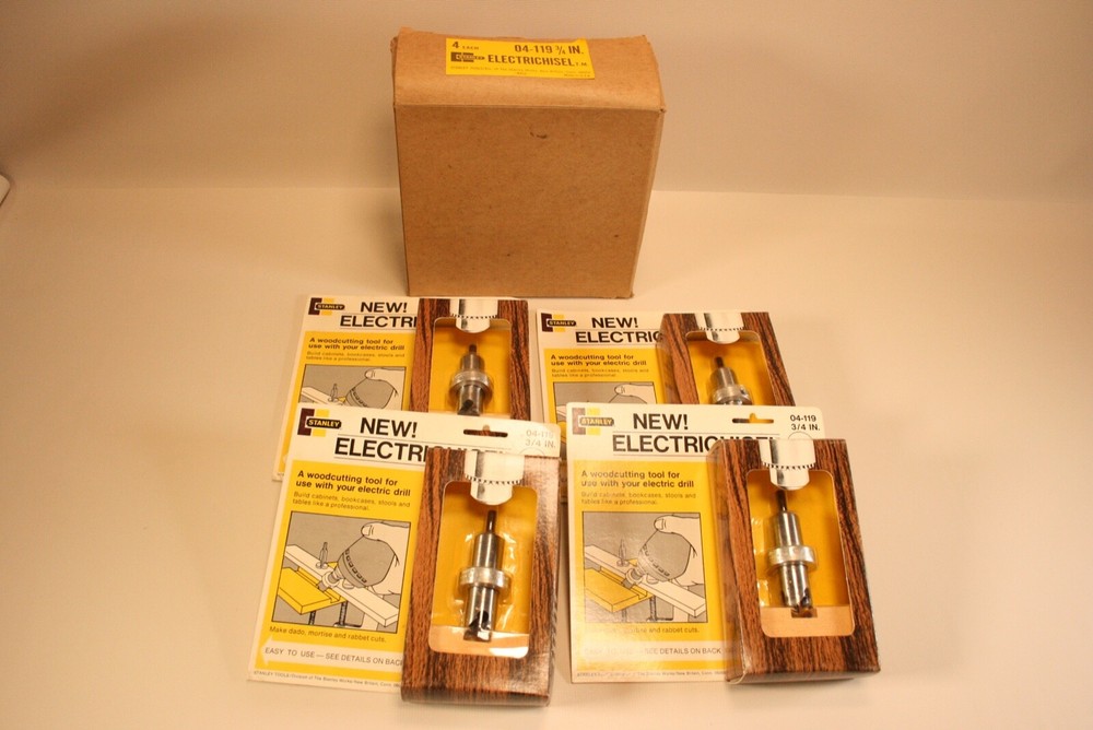 Box of Four Stanley 3/4" Electrichisel, NOS