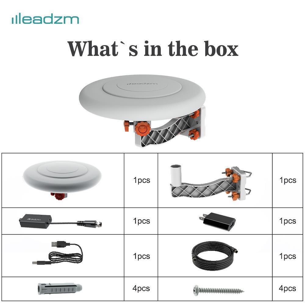 360° Home Video Omni-Directional Outdoor Amplified TV Antenna HDTV 1080P 4K