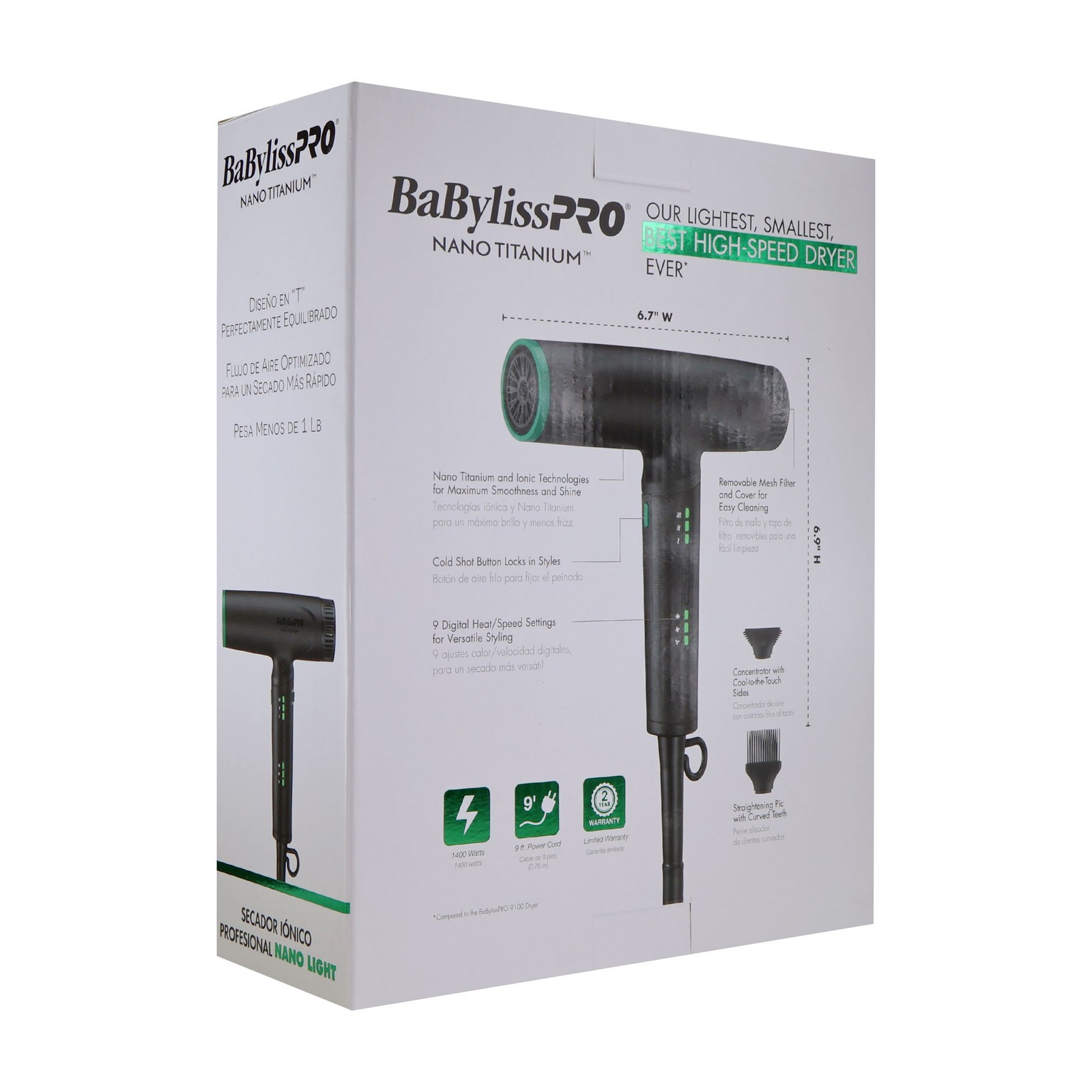 BaBylissPro Nano Titanium Limited Edition Professional Ionic Hair Dryer