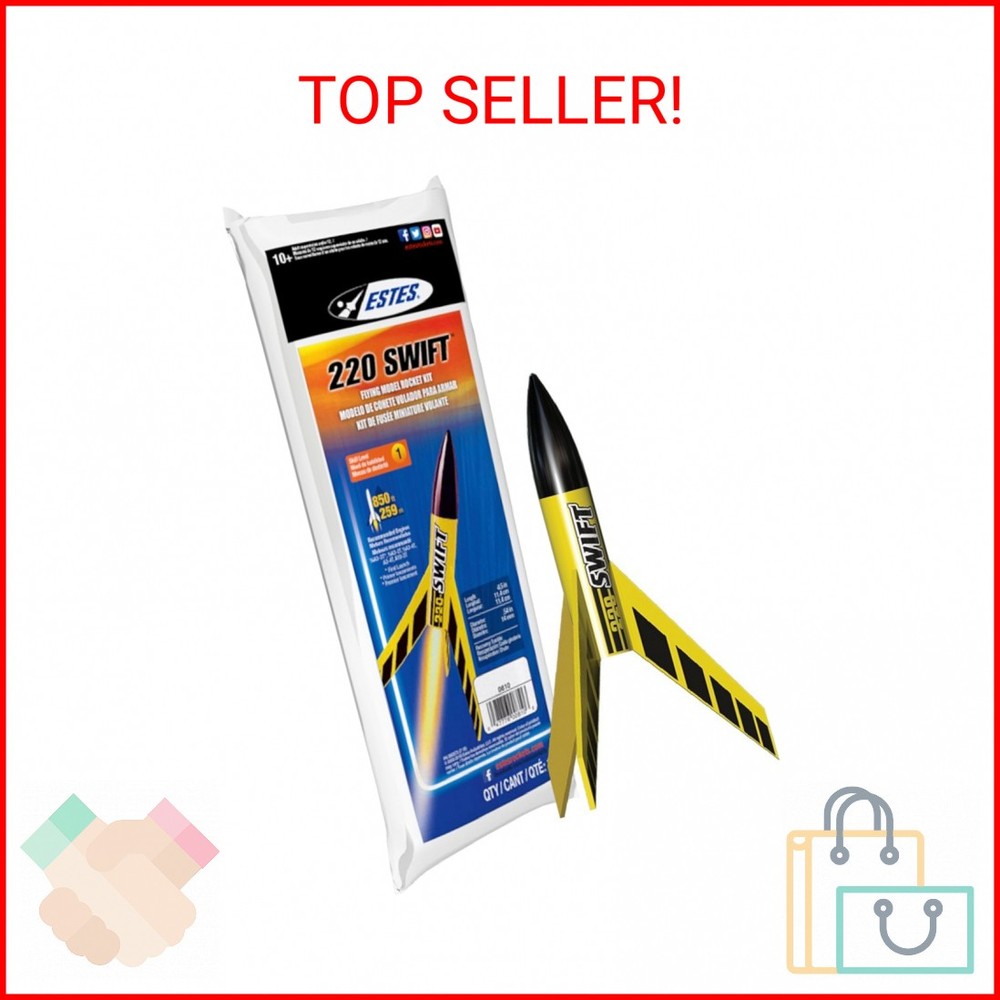 Estes 810 220 Swift Rocket-Building Kit, Intermediate Mini Flying-Rocket-Model K