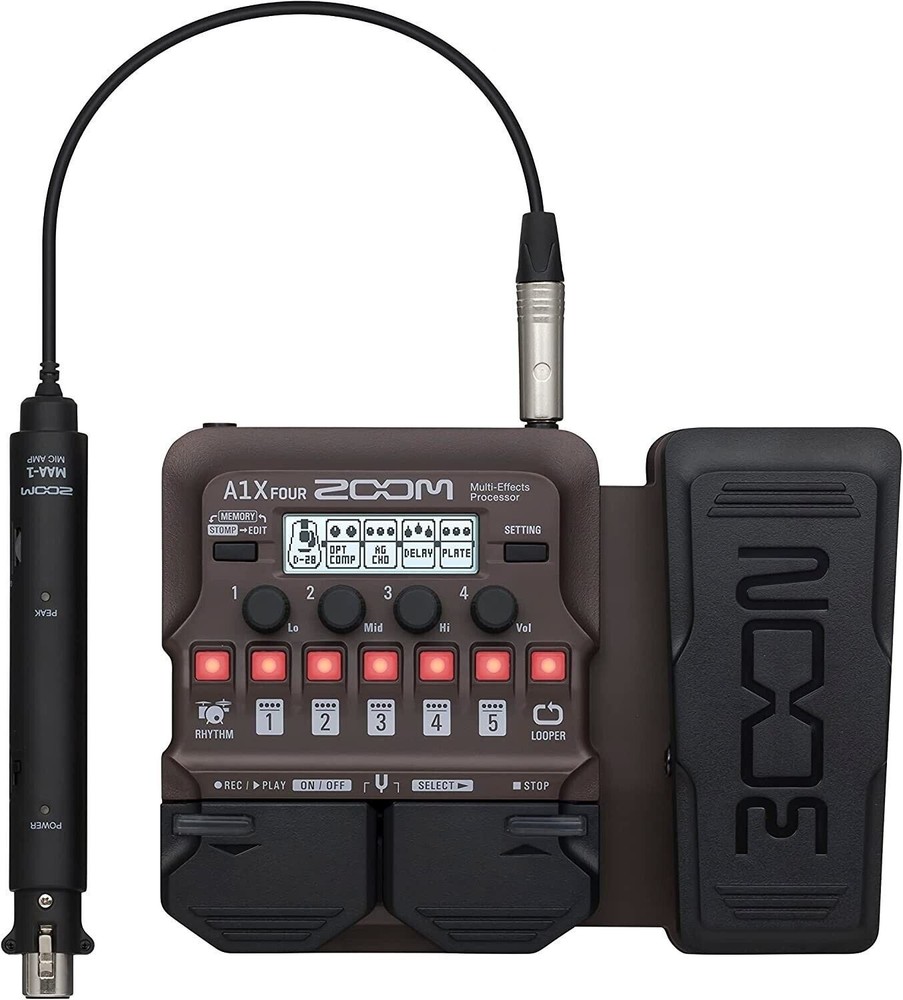 Zoom A1X Four Acoustic Instrument Multi-Effects Processor with Expression Pedal