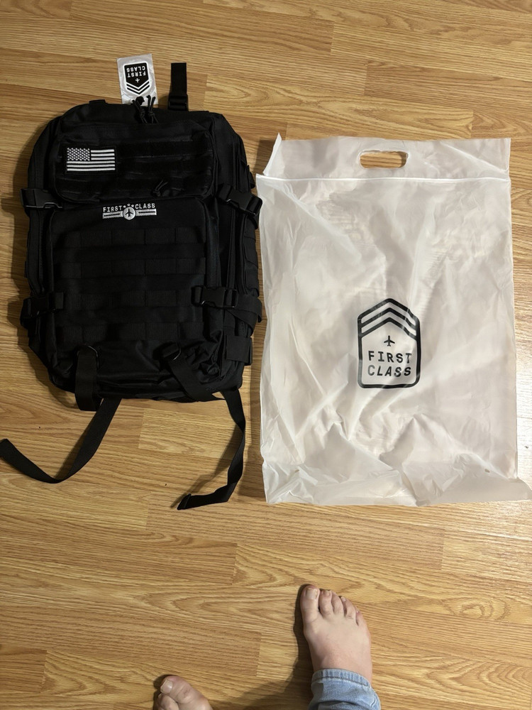 First Class Tactical Military Backpack Black External Pockets Modular new NWT