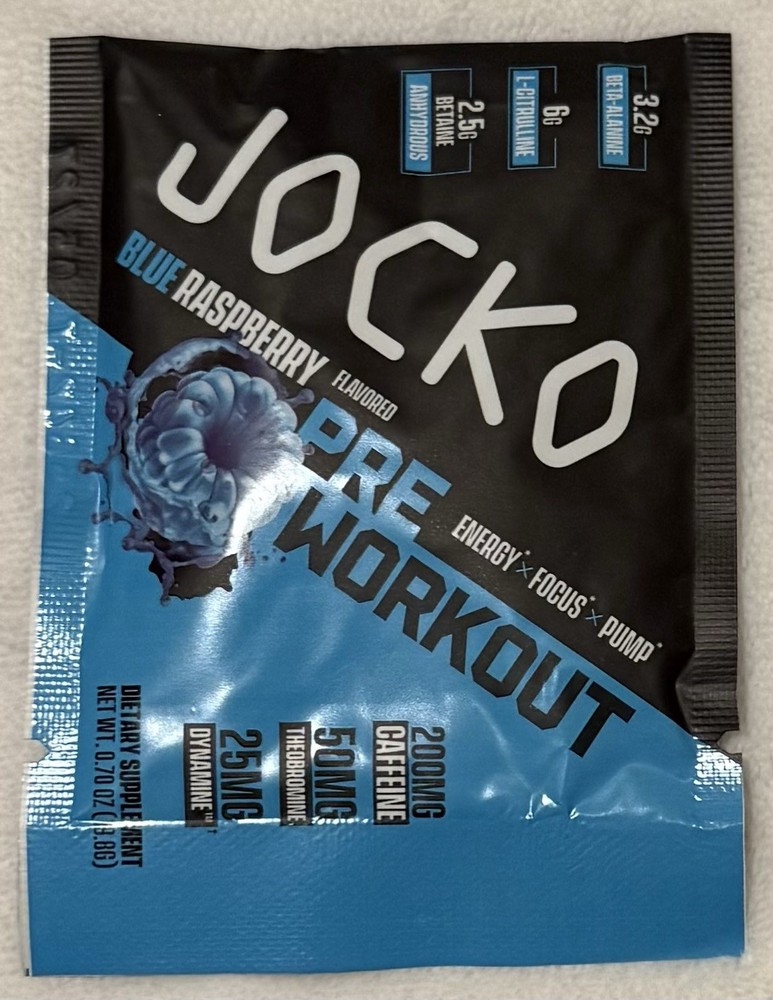 Jocko Preworkout Powder Blue Raspberry - 30 Single Serve Packets