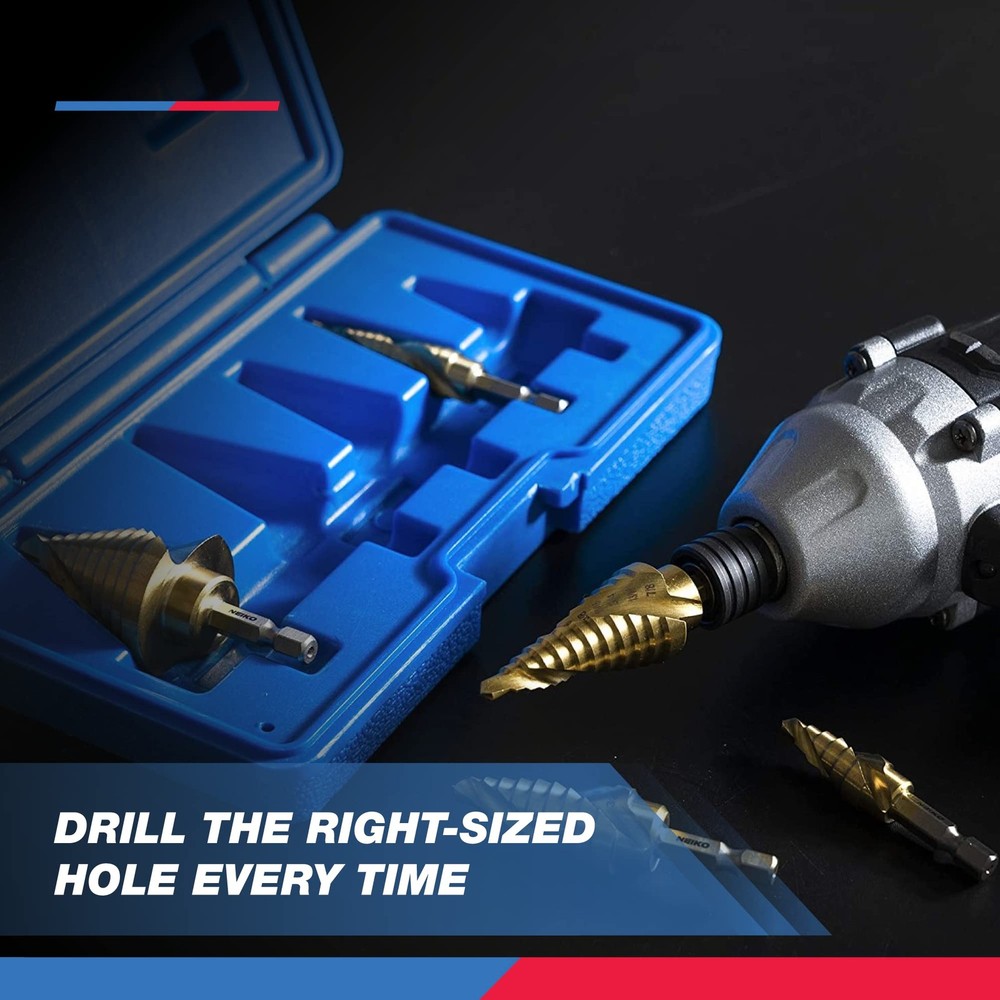 NEIKO 10174A Quick Change Spiral Grooved Step Drill Bit | 10