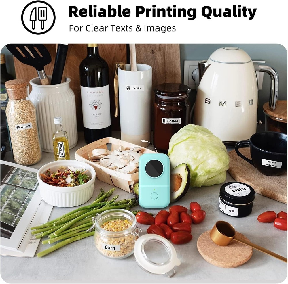 Phomemo D30 Label Maker Machine, Portable Bluetooth Mini Label Printer Handheld