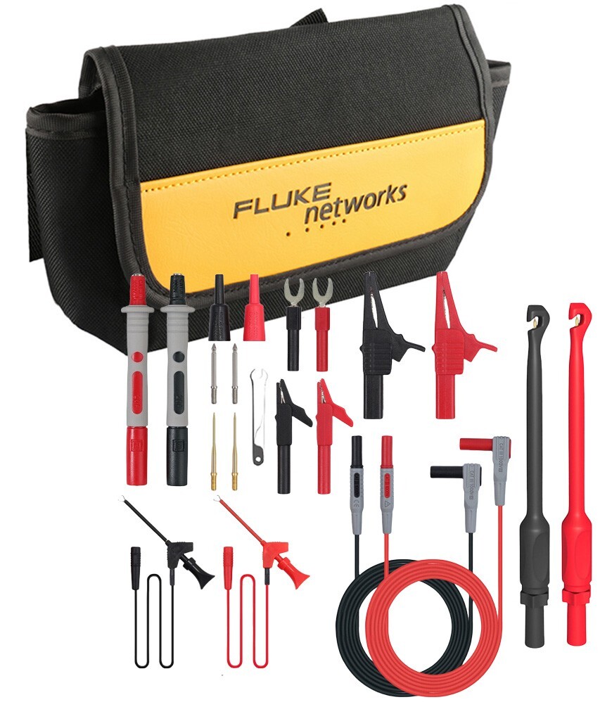 Test Lead Kit Alligator Clip Probe Plug Set + Case for FLUKE Multimeter/Tools