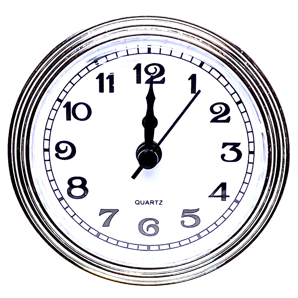 86mm Quartz Replacement Silver Bezel Clock Insert Arabic Numerals 80-85mm Hole
