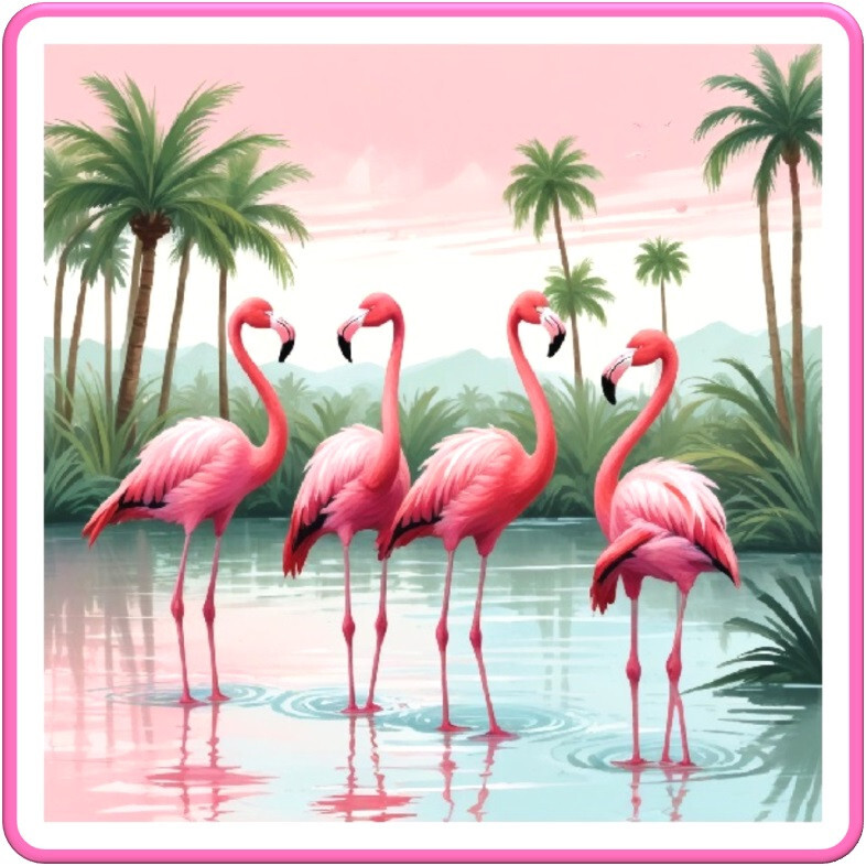 30 Custom Vintage Flamingo Special Personalized Address Labels