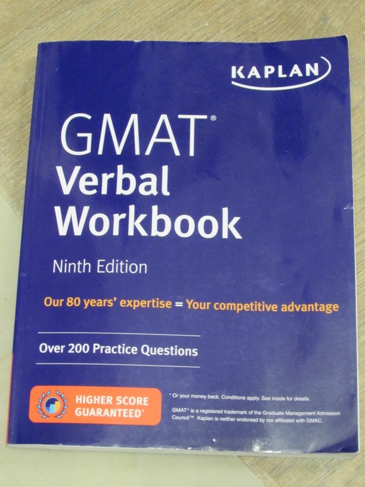 GMAT VERBAL WORKBOOK 9TH EDITION - Pub. KAPLAN - P/B - 2020