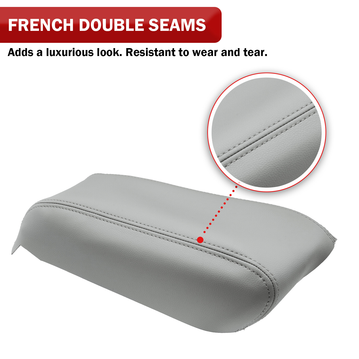 Fit 2015-2019 Hyundai Sonata Center Console Armrest Lid Arm Rest Cover Trim Gray