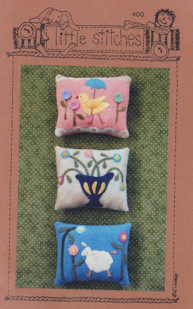 Pincushions PRIMITIVE Wool Embroidery Pattern Penny Rugs 3 Spring Sheep Chick