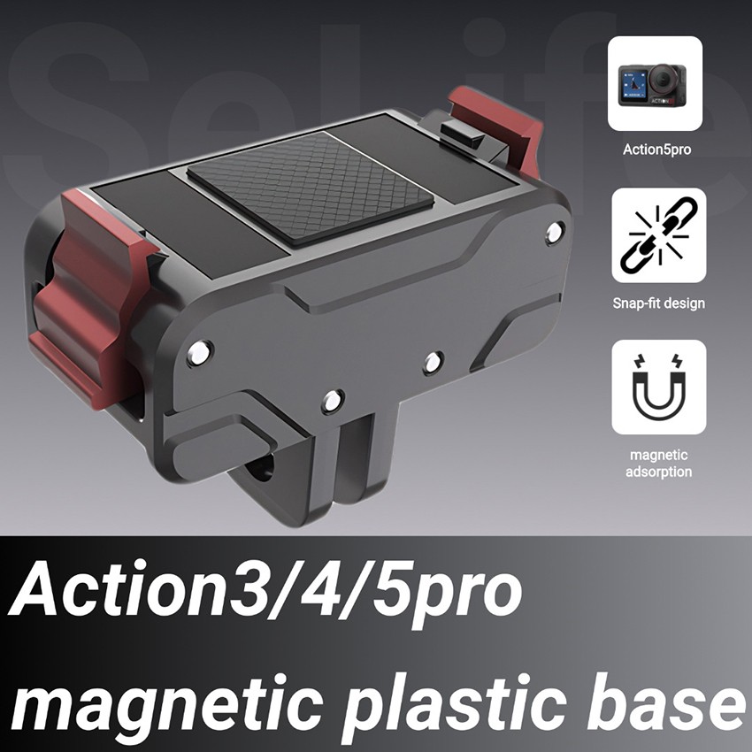 Camera Magnetic Adapter Mount Quick-Release Plastic Base for DJI Action3/4/5 Pro