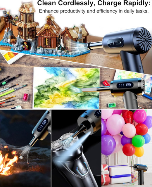 Compressed Air Duster,Dust Cleaner for Car,Computer,Keyboard,Camera,Desk,Lapt...