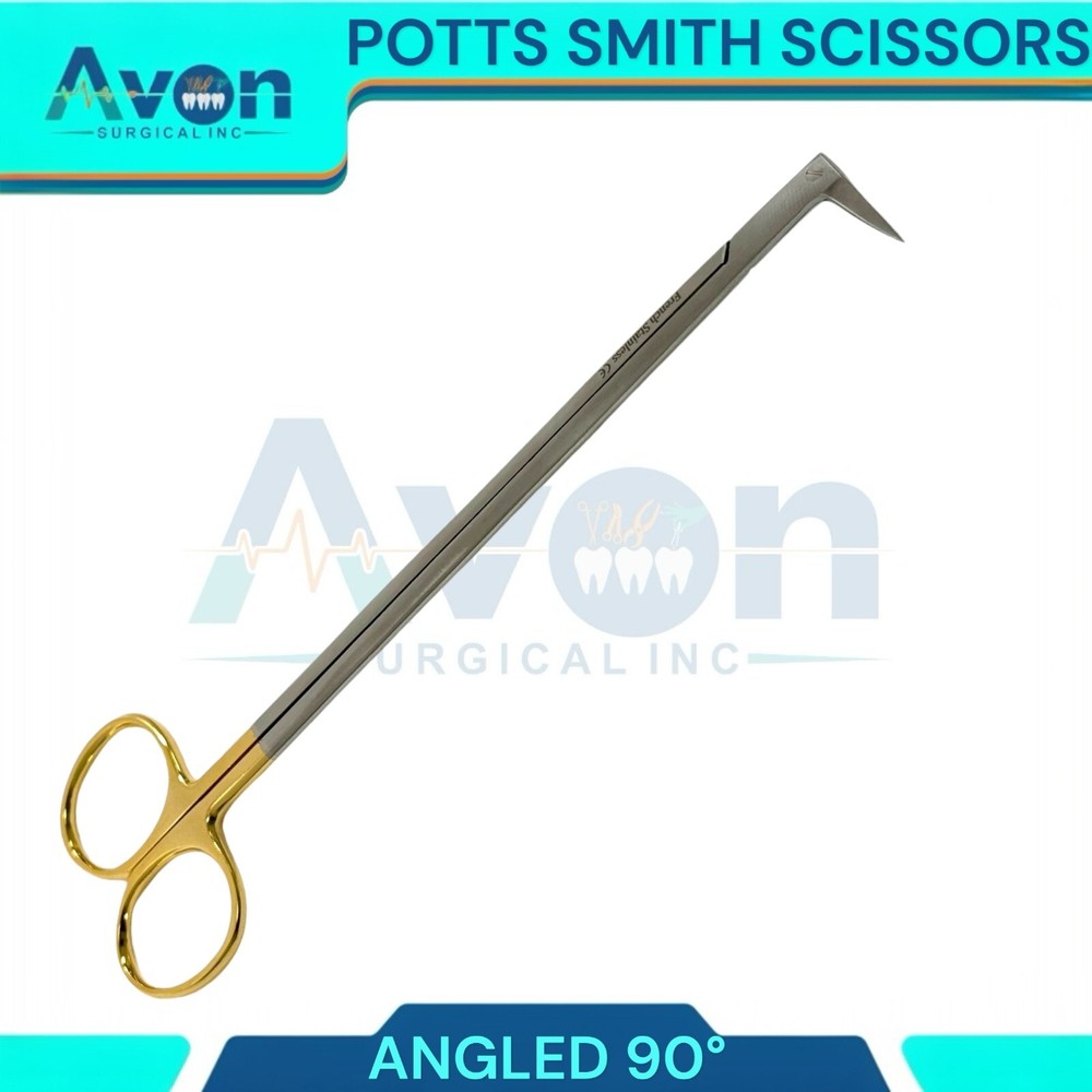 3pcs Set - Potts Smith Vascular Scissors, 25°, 90°, 125°, Angled Blades, Sharp