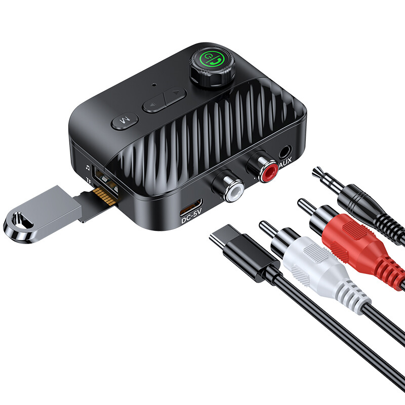 Bluetooth 5.4 Transmitter Receiver 4 IN 1 Wireless Audio 3.5mm Jack Aux Adapter