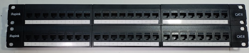 Rapink Patch Panel 48 Port Cat6 & Inline Keystones Up To 10G Support *Panel Only