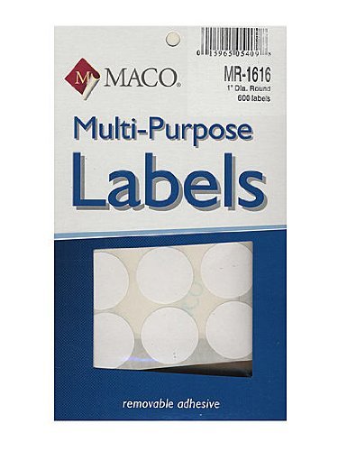 Maco Multi-Purpose Handwrite Labels round 1 in. MR1616