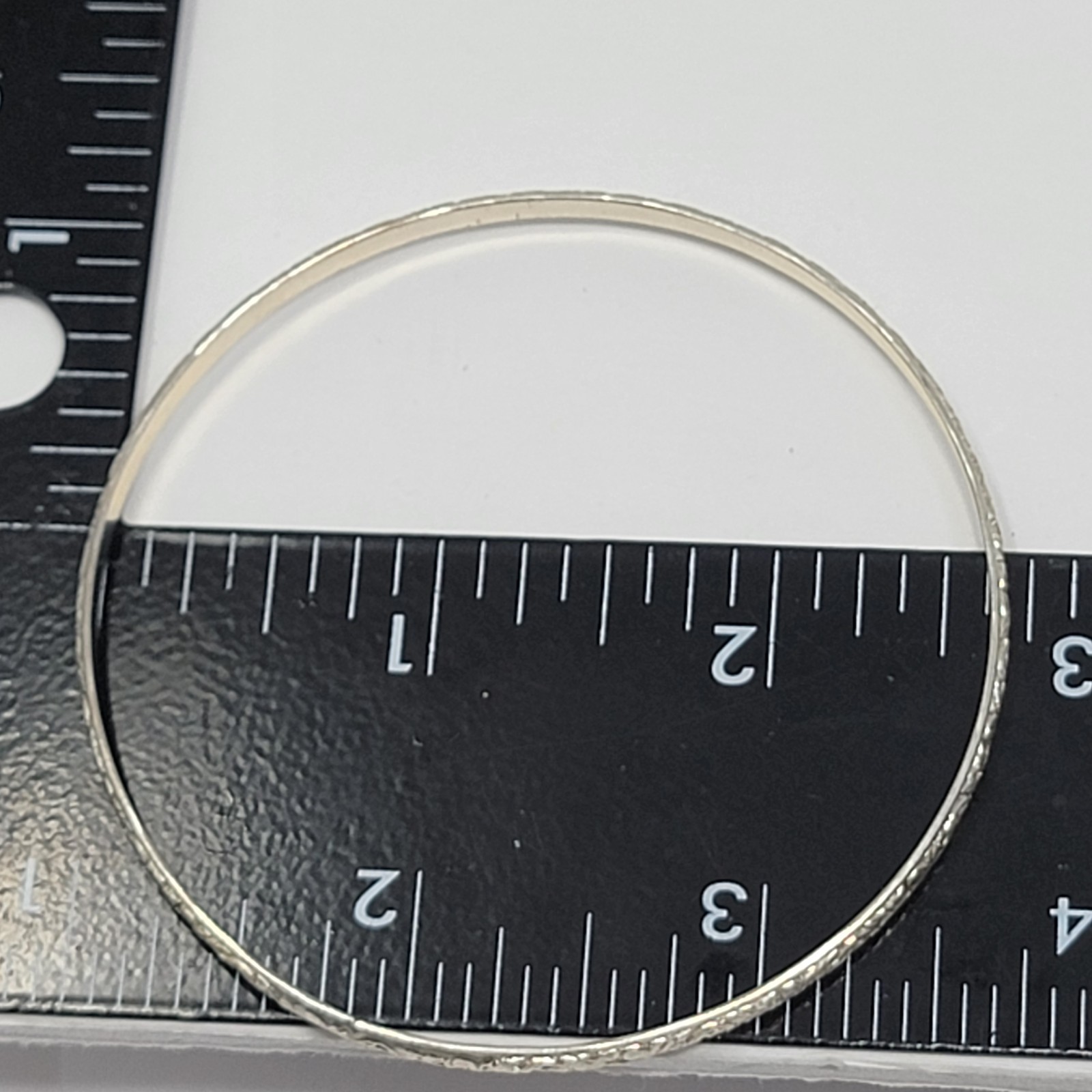 Vintage Sterling Silver 925 FANCY Bangle Bracelet Size 8.25" 3.5mm